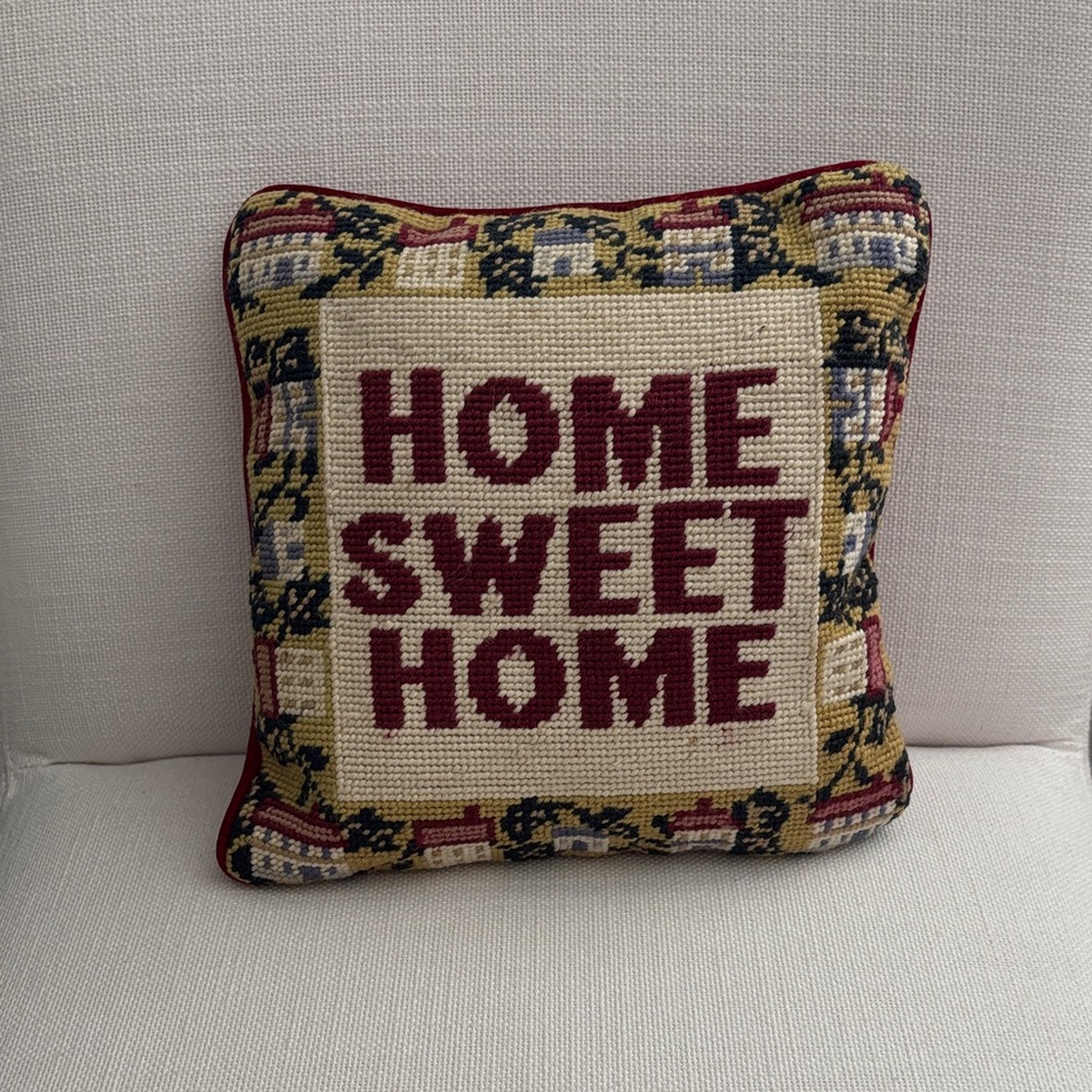 Home Sweet Home Vintage Cross-stitch Decorative Pillow